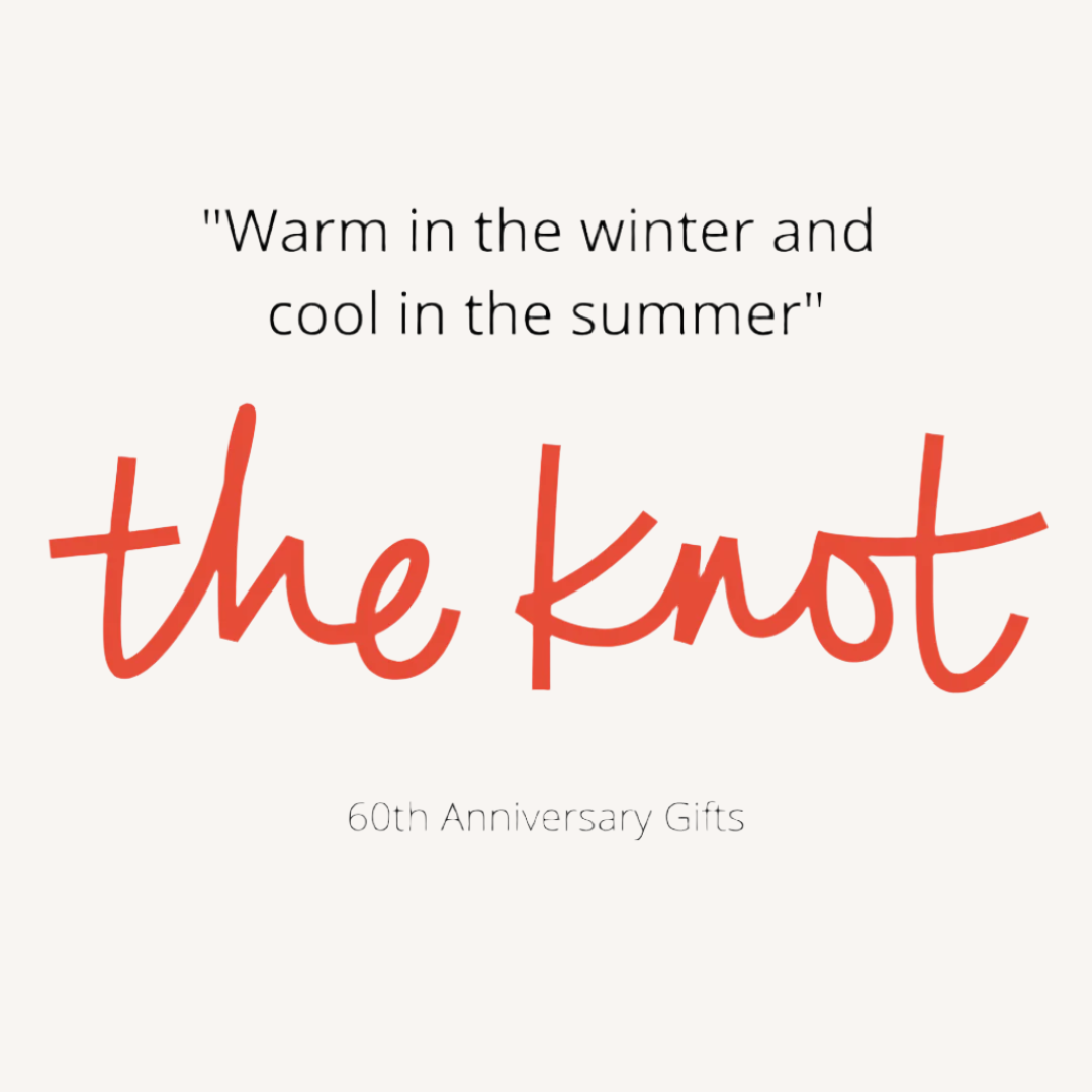 The Knot featured KAILU Heritage Duvets and Open Road Portable silk throws saying "Warm in the winter and cool in the summer"