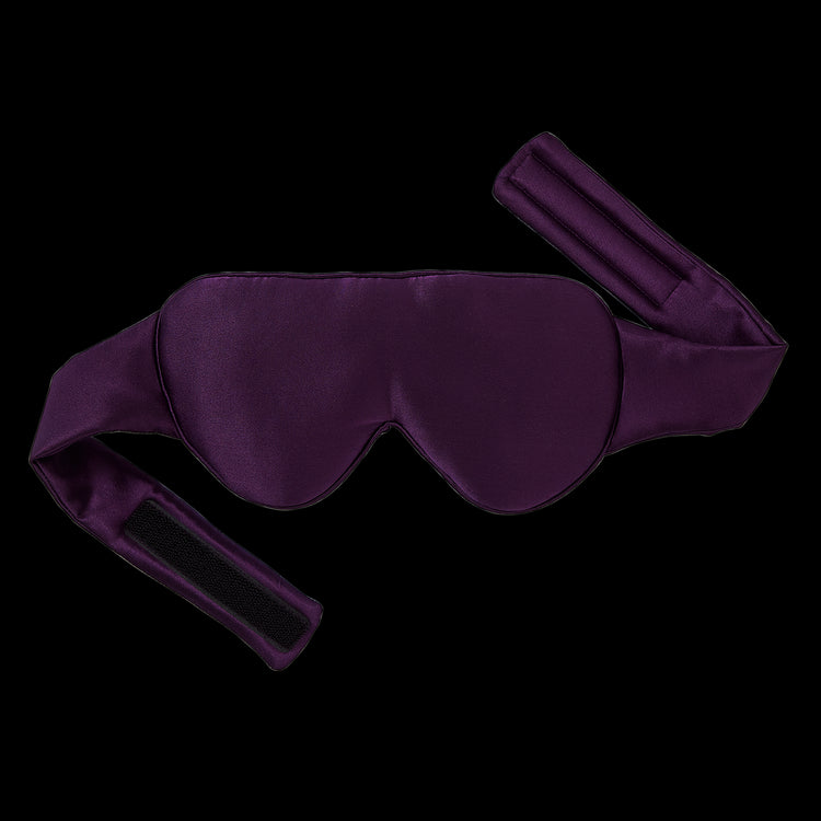 Dream Sleep Silk Eye Mask by KAILU x Dr. Andrea Matsumura in Aubergine on a transparent background