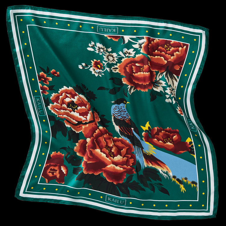 Imperial Bloom Silk Scarf - KAILU