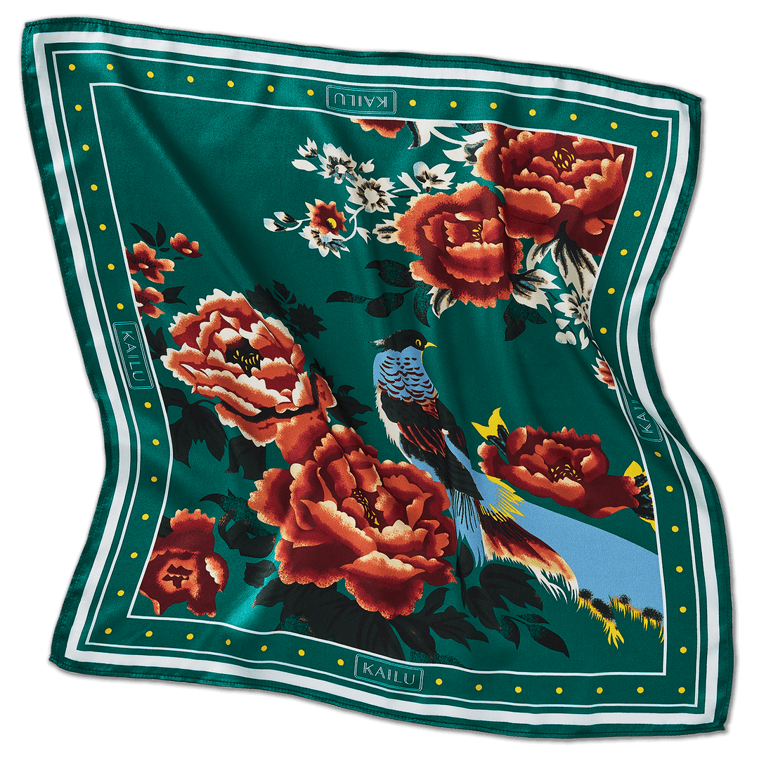 Imperial Bloom Silk Scarf - KAILU