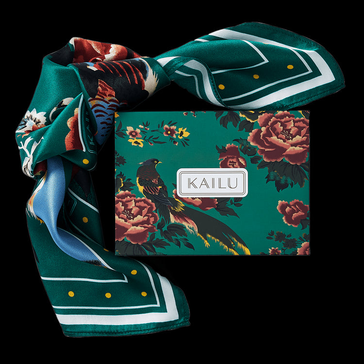 Imperial Bloom Silk Scarf - KAILU