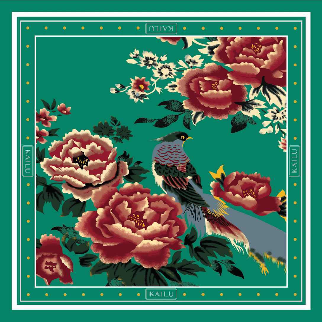 Imperial Bloom Silk Scarf - KAILU