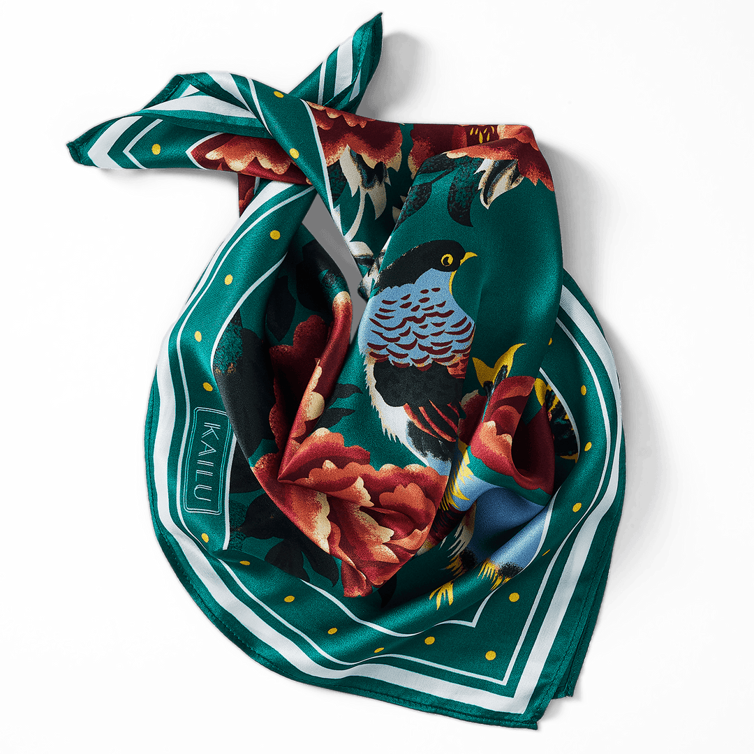 Imperial Bloom Silk Scarf - KAILU