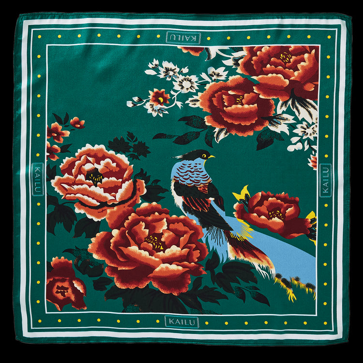 Imperial Bloom Silk Scarf - KAILU