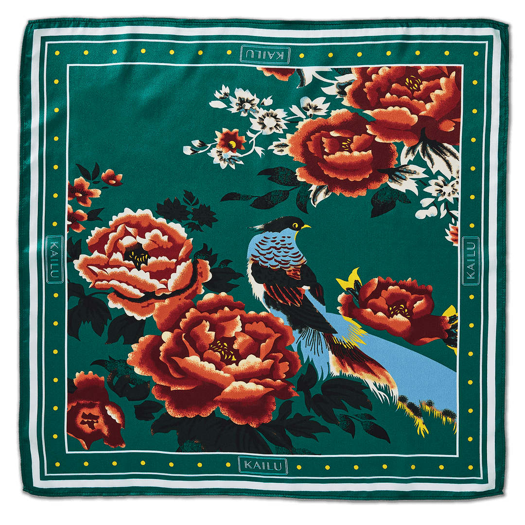Imperial Bloom Silk Scarf - KAILU
